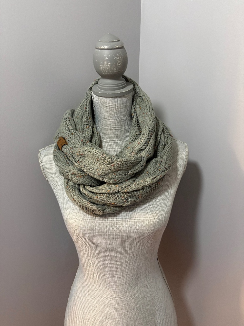 C.C Confetti Natural Grey  Infinity Scarf